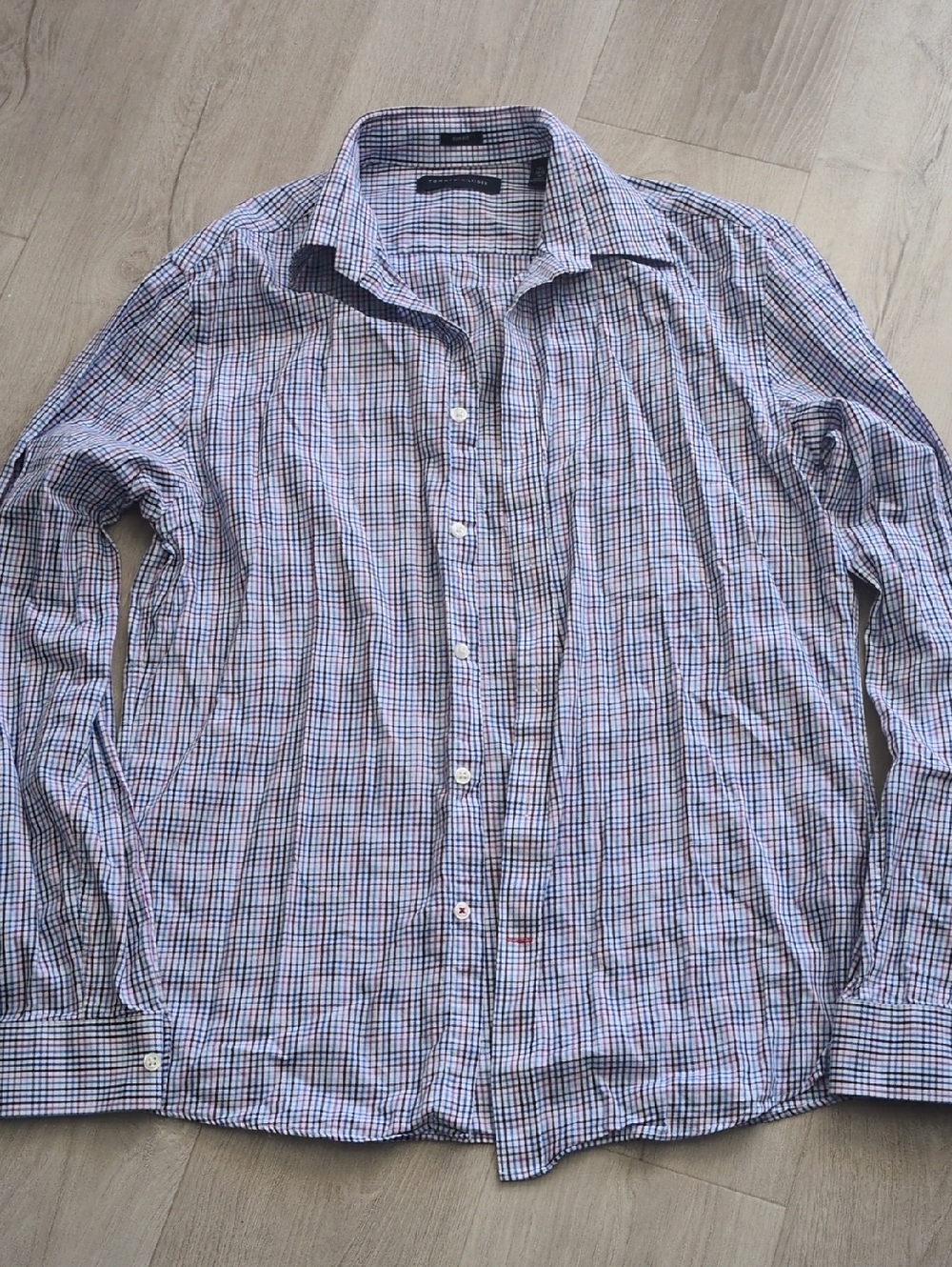 Tommy Hilfiger Men's Multi-Check Button-Down Shirt in Blue, White and Red